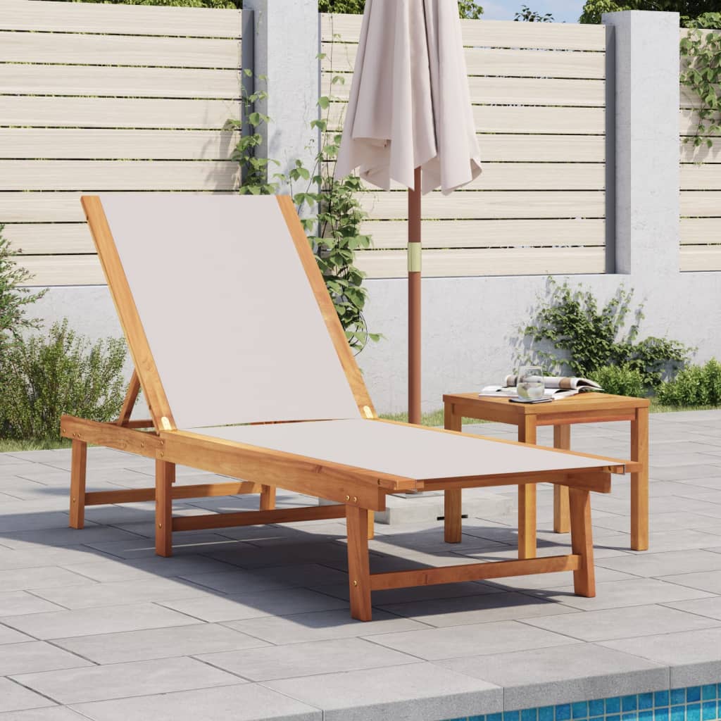 Ligbed Met Tafel Massief Acaciahout En Textileen